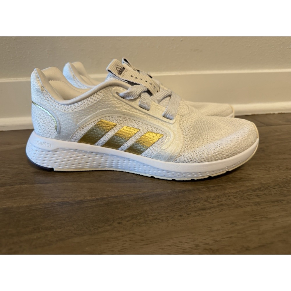 ADIDAS WOMEN'S EDGE LUX 5 RUNNING SHOES WHITE GOLD SIZE 8